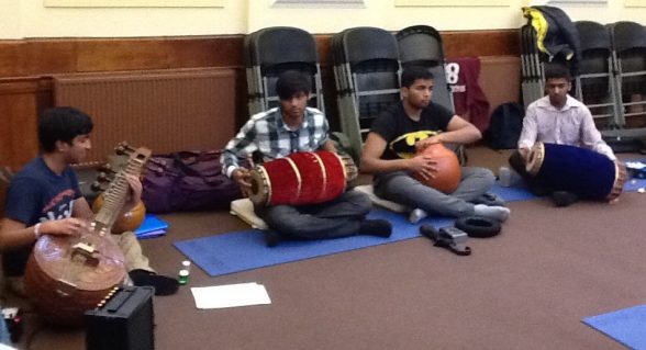 Veen and percussion section at Samyo rehearsal Jan 2014